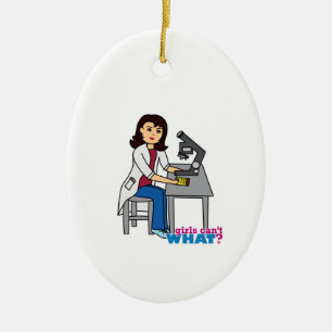 Girl Scientist - Medium Ceramic Tree Decoration