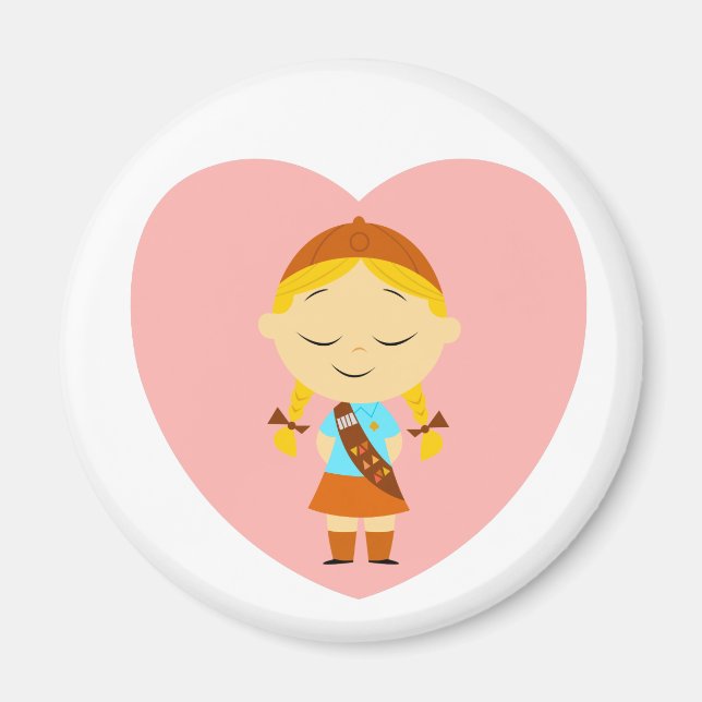 Girl Scout Brownie - Blonde Magnet (Front)