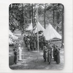 Girl Scout Flag-Raising: 1919 Mouse Mat