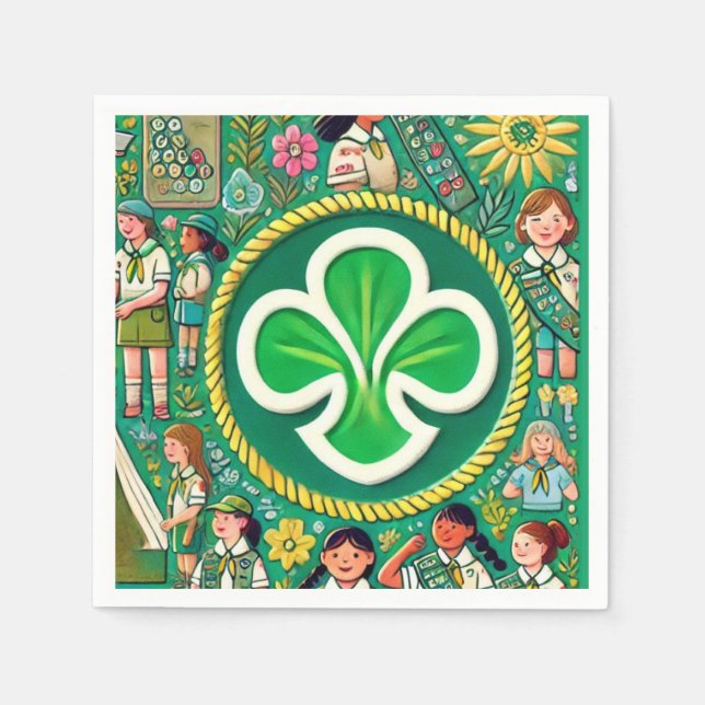 Girl Scout Honour Congratulations on Award Star Ca Napkin (Front)