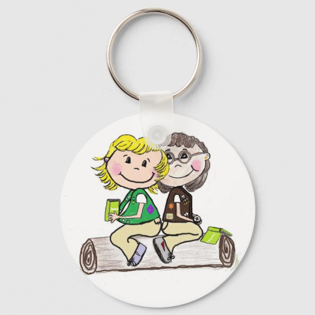 Girl Scout Junior Brownie Outdoors Key Ring (Front)