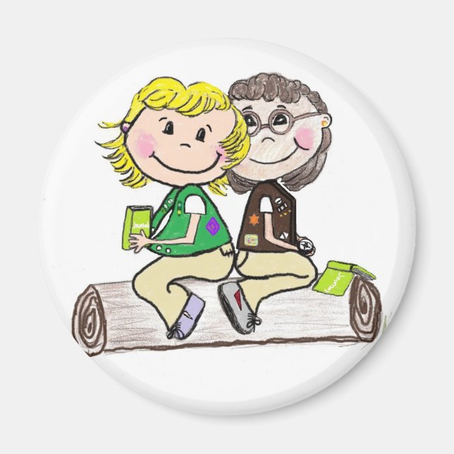 Girl Scout Junior Brownie Outdoors Magnet (Front)