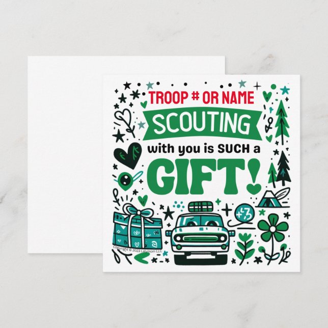 Girl Scouting Troop Holiday Card (Front/Back)