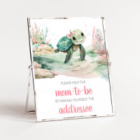 Girl Sea Turtle Baby Shower Envelope Station