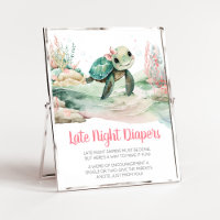 Girl Sea Turtle Baby Shower Late Night Diapers