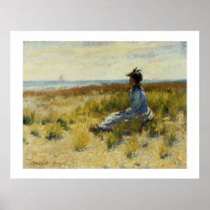 Girl Seated by the Sea Poster
