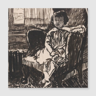Girl Seated in Chair (ca. 1917-1918) Canvas Print
