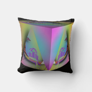Girl Seated In Pyramid Cube Cushion