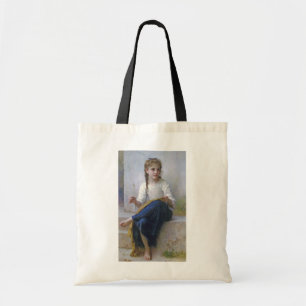 Girl Sewing, Bouguereau Tote Bag