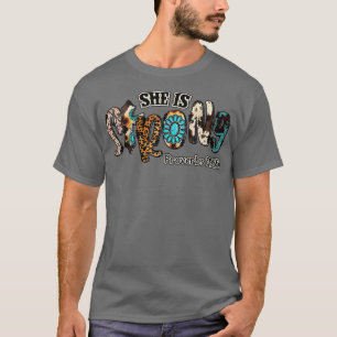 Girl She is Strong Brave Loved Jesus Sunflower Leo T-Shirt