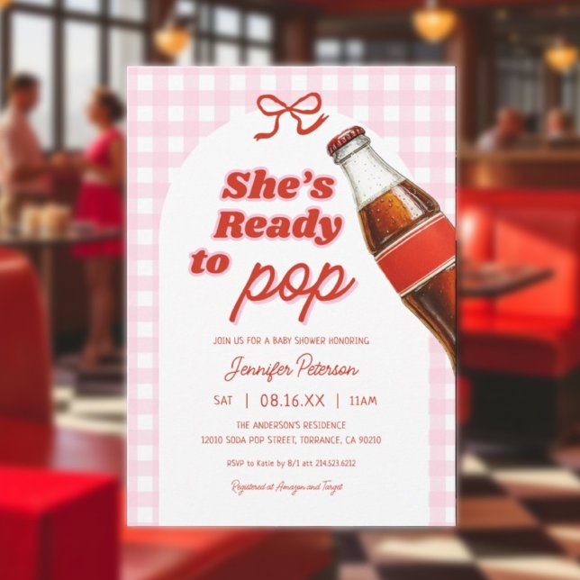 Girl She's Ready To Pop Soda Baby Shower Invitation (Creator Uploaded)