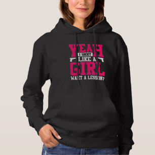 Girl Shooting Ladies Clay Pigeon Shooting 2 Hoodie