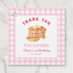 Girl Short Stack Pancake Birthday Thank You Favour Tags