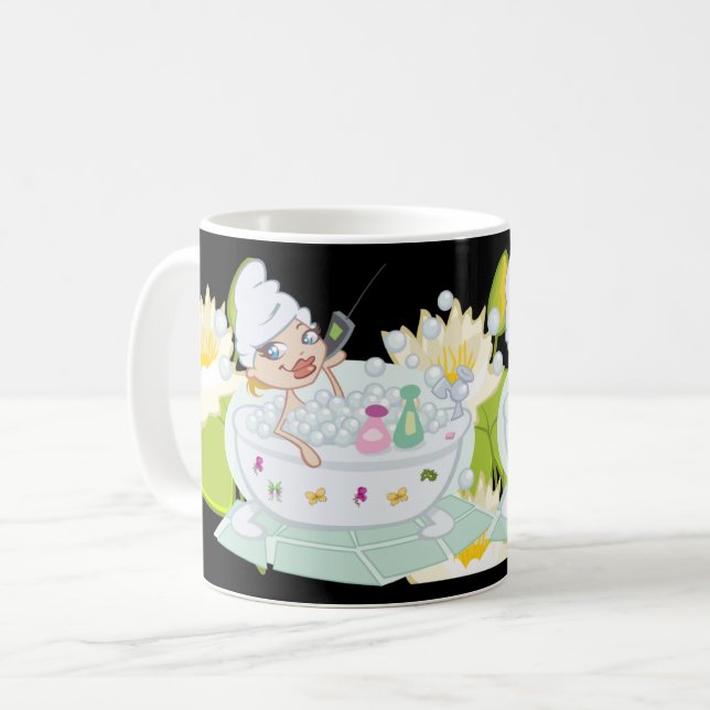 Girl Shower Relax Home – Cosy Bathroom Decor Coffee Mug (Front Left)