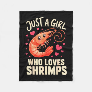 Girl shrimps cajun seafood fleece blanket
