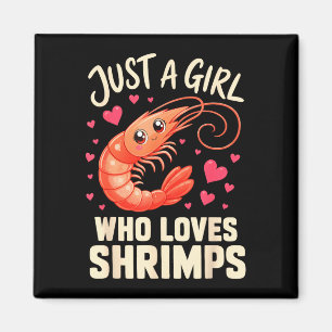Girl shrimps cajun seafood magnet
