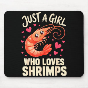 Girl shrimps cajun seafood mouse mat
