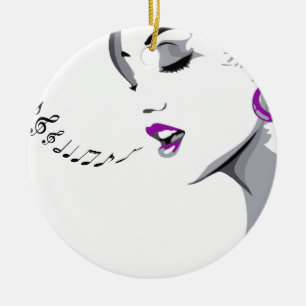 Girl Singing Ceramic Tree Decoration