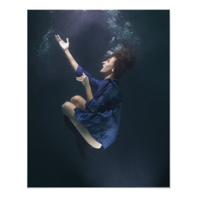 Girl singing under water Photo Enlargement (Front)