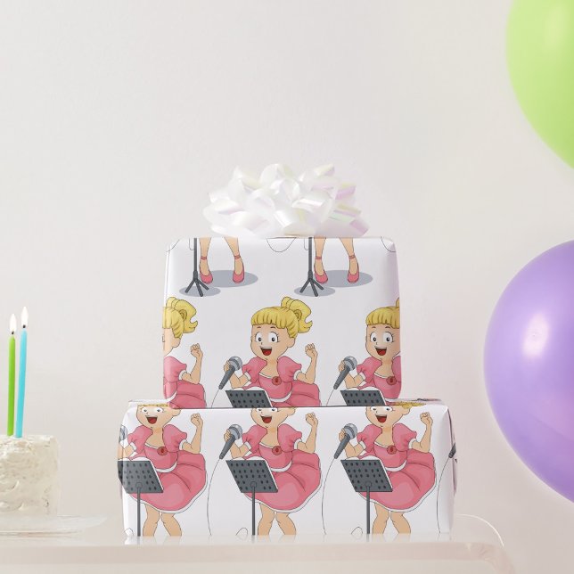 Girl Singing Wrapping Paper (Creator Uploaded)