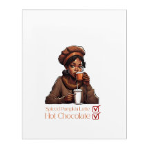 Girl Sipping Hot Chocolote and Autumn Coffee