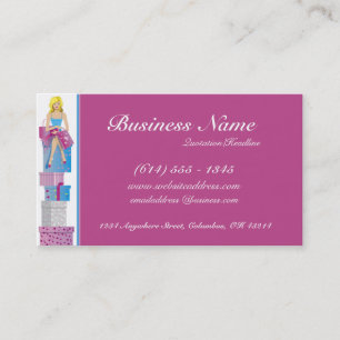 Girl Sitting on Packages Business Card