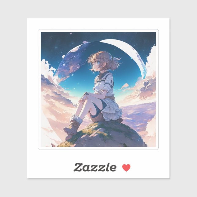 Girl sitting on the edge of space (Sheet)