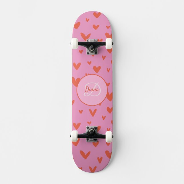 Girl Skateboard Monogram and Name (Front)