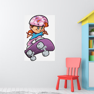 Girl Skateboarder Poster
