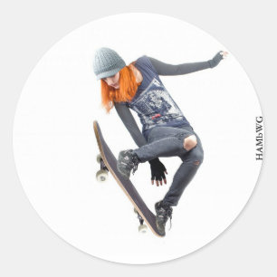 Girl  Skateboarder Sticker HAMbyWG