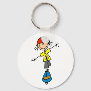 Girl Skateboarder Tshirts and Gifts Key Ring
