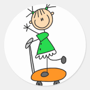 Girl Skateboarding Stickers Sticker