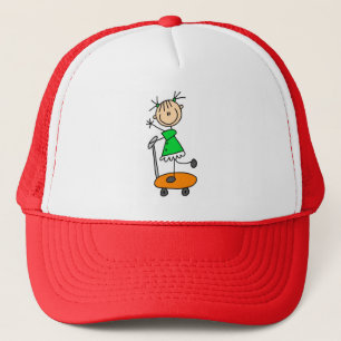 Girl Skating Stick Figure Hat