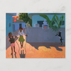 Girl Skipping 1995 Postcard