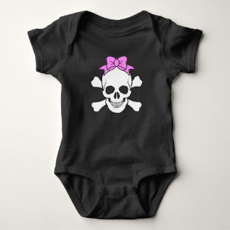 GIRL SKULL AND CROSSBONES BABY BODYSUIT