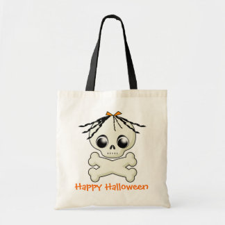 Girl Skull Halloween Treat Bag