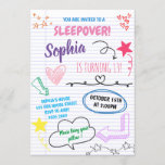 Girl Sleepover Party Teen Kids Slumber Birthday Invitation<br><div class="desc">Girl Sleepover Party Teen Kids Slumber Birthday</div>