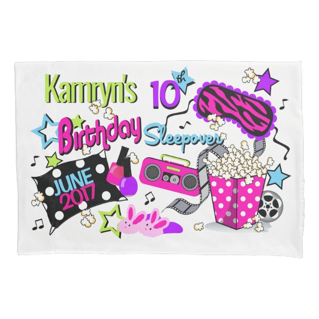 Girl Sleepover Pillowcase Slumber Party Pillowcase (Front)