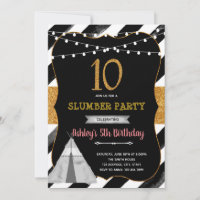 Girl slumber 10th party Invitation