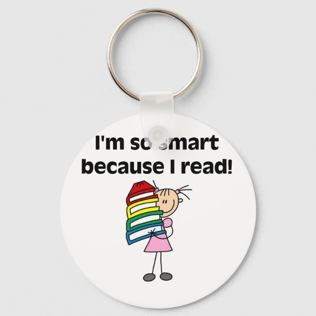 Girl Smart Because I Read Key Ring (Front)
