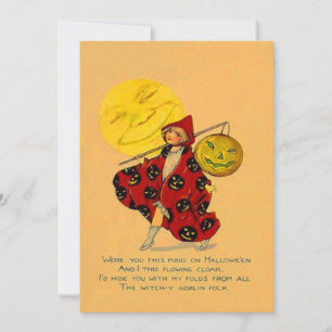 Girl Smiling Jack O Lantern Pumpkin Full Moon