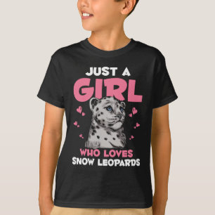 Girl Snow Leopard Kitten and Cat Lover T-Shirt