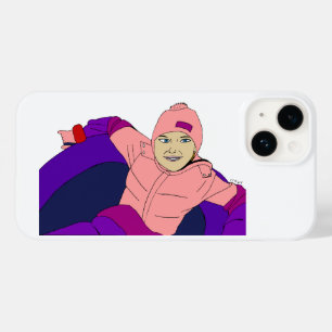 Girl Snow Tubing Case-Mate iPhone 14 Case