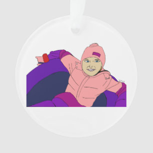 Girl Snow Tubing Ornament
