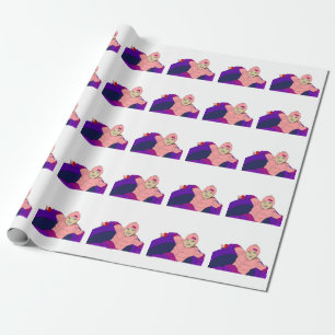 Girl Snow Tubing Wrapping Paper