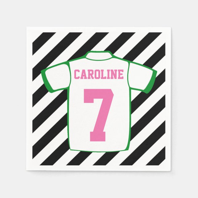 Girl Soccer Birthday Party Napkins (Front)
