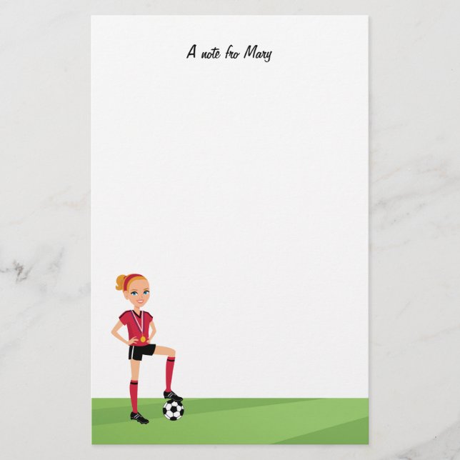 Girl Soccer Camp Stationery (Front)