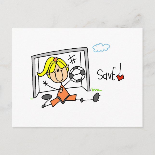 Girl Soccer Goal Keeper T-shirts and Gifts Postcard (Front)