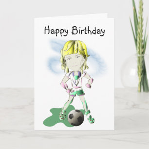 Girl Soccer Player Art Card