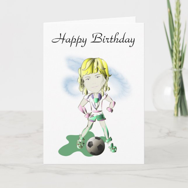 Girl Soccer Player Art Card (Front)